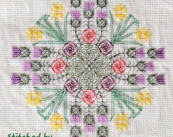 Blackwork-kaart bloemenboeket UK: