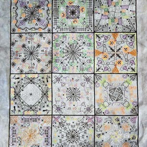 12 Halloween Tiles Blackwork Chart