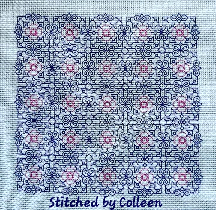 Fancy Little Flower Lace Panel Blackwork Chart - Etsy