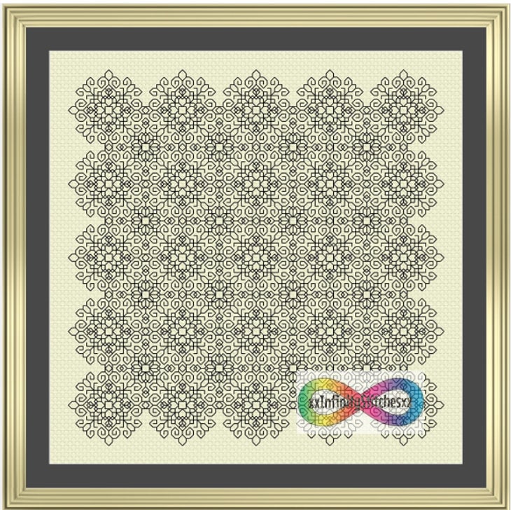 Mega Dense Lace Panel Blackwork Chart - Etsy