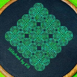 9 Shamrocks Blackwork Chart