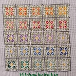 Blackwork-tabel met Pretty Little Flowers-tegels