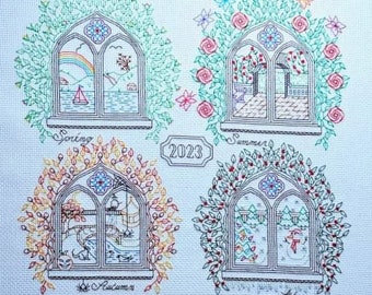 Four Seasons Windows Blackwork-diagram