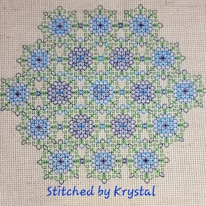 Dense Floral Lace Hexagon Blackwork Chart