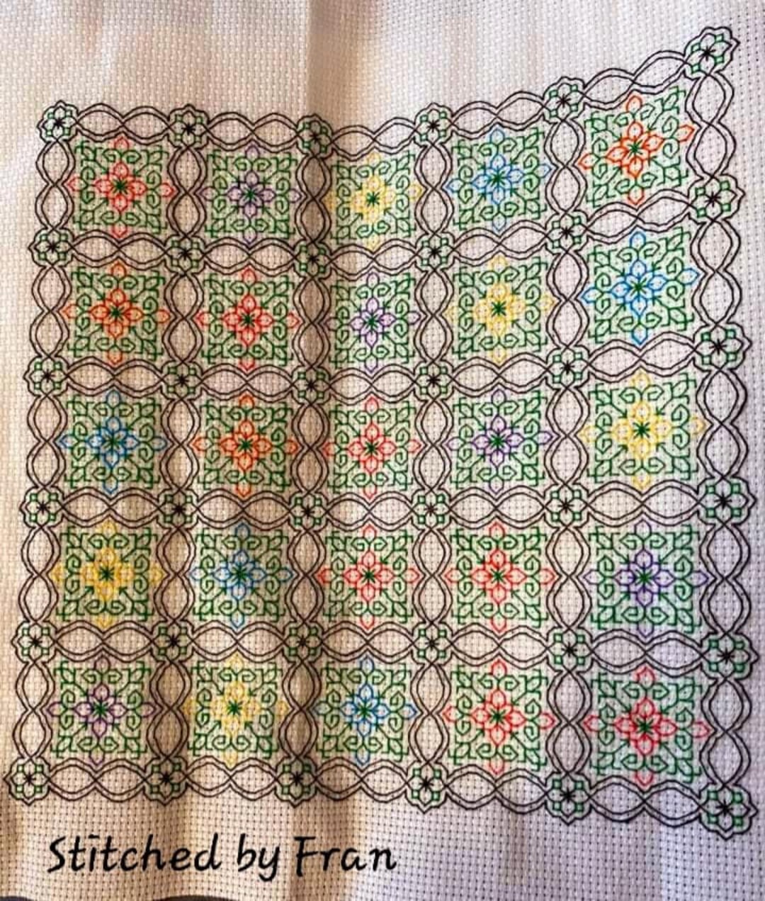 Fancy Flower Lace Tiles Blackwork Chart - Etsy