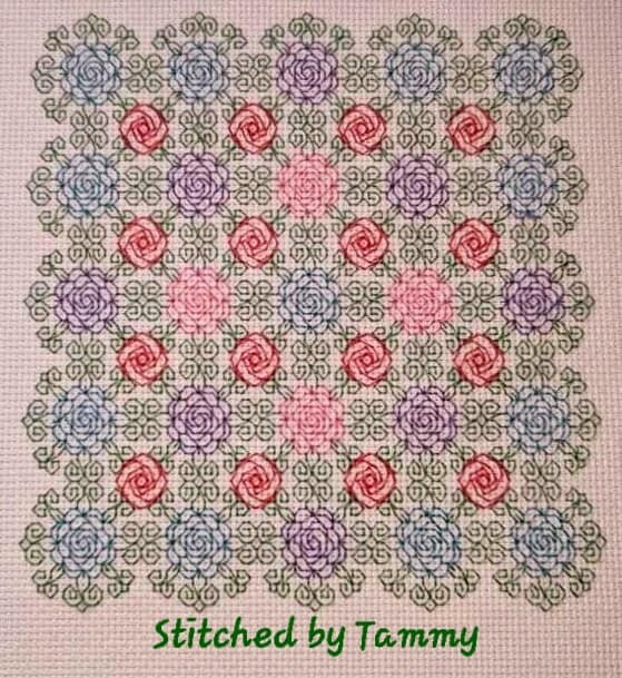 Mixed Roses Lace Panel Blackwork Chart - Etsy