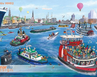 Placemat, Port of Hamburg, DIN A3