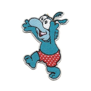 2.5X4" Baby GONZO polka dot zwembroek Geborduurde IRON ON Patch / Sew On Patch Fraggle Rock muppet baby Gonzo the Great diy craft applique