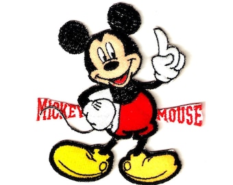 2X3/" Mr Melody Mickey Mouse IRON ON SEW ON PATCH guitar music lover singer mic