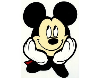 7X10" MICKEY MOUSE hands on chin Cricut SIGN layer paper cut hand glued Disney birthday wall banner sign cruise door decor fish extender