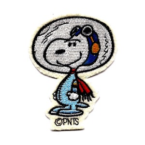 2.25X3" Snoopy astronaut Embroidered IRON ON Patch / Sew On Patch space station applique diy craft outer spaceship suit