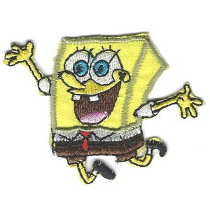 3X2.25" Spongebob IRON ON PATCH Sew On Patch applique cloth embroidery needle point