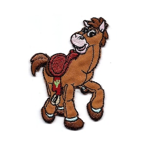 2X3.25" BULLSEYE horse Embroidered IRON On PATCH / No Sew Disney Toy Story Pixar movie Buzz Lightyear Woody Jessie Disneyland cowboy