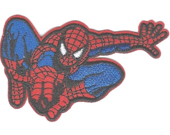 4X2.5 "Spider-man bordado HIERRO en PARCHE / Sin coser sombrero bolso Parche superhéroe Apliques Insignia