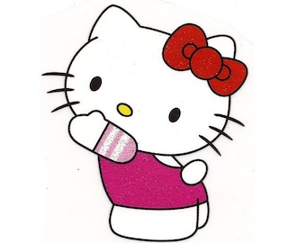 2.75X3 "Kitty Cat FERRO NA TRANSFERÊNCIA Decoração Calor Vinil - faça você mesmo em bolsa chapéu camisa arco vermelho vestido bigodes
