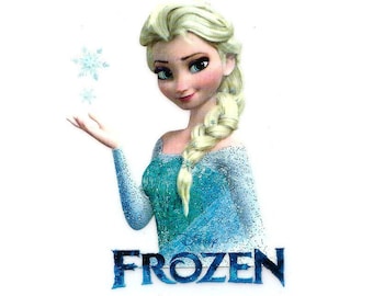 2.25X3" Frozen ELSA glitter IRON On TRANSFER Decor Heat Vinyl creative diy braided hair snowflake dress Anna sister queen Arendelle kingdom