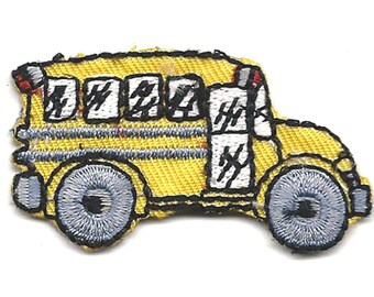 2x1 Yellow School Bus Iron On Patch Sew On Patch Etsy