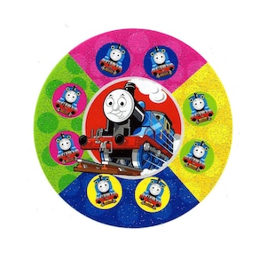 2.75X2.75" Thomas choo choo TREN brillo HIERRO En TRANSFERENCIA Decoración Calor Vinilo fácil diy ferrocarril azul motor de vapor choo choo