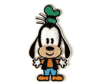 2X3.5" Cutie Goofy Disney Embroidered IRON ON PATCH / Sew On Fabulous Five Dog Mickey Minnie Donald Pluto Daisy Emoji Tsum