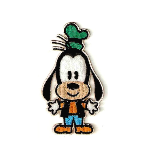 2X3.5" Cutie Goofy Disney Embroidered IRON ON PATCH / Sew On Fabulous Five Dog Mickey Minnie Donald Pluto Daisy Emoji Tsum