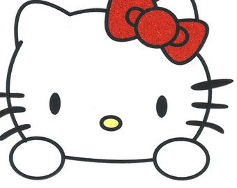 3.5X2.5 "Kitty Katze Bügelbild Dekor Wärme Vinyl - diy on Tasche Hut Shirt rot Bogen Kleid Schnurrhaare
