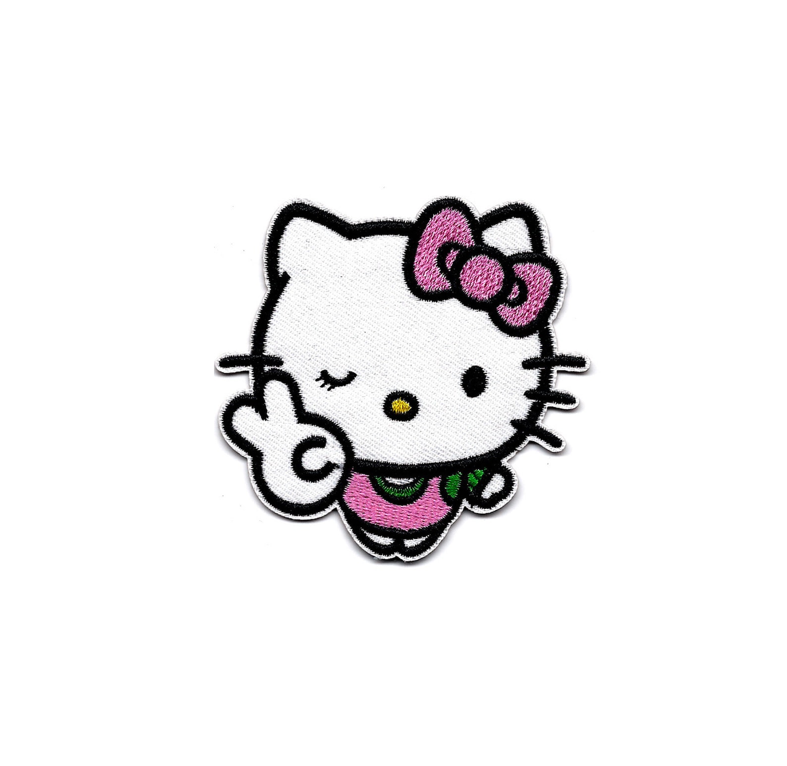 2.5X3 Hello Kitty IRON ON / SEW On Patch pink bow Kitty Etsy