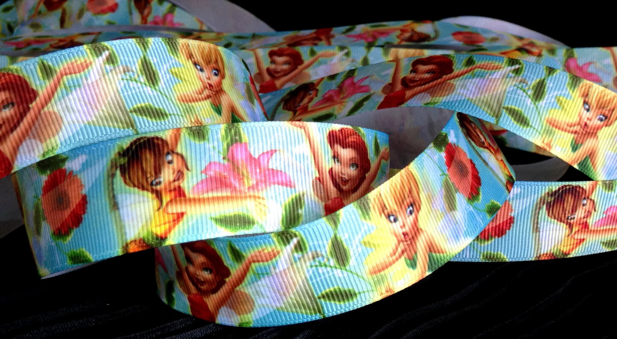 1 Inch Tinkerbell Fairy Grosgrain RIBBON Rosetta Fawn Disney DIY Bow Hair  Clip Gift Bow Decoration Angel Wings Water Lily Flower - 1 Yard - Etsy, image size:2016x1110