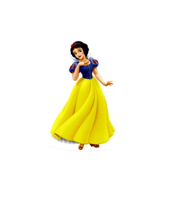 2x3 Snow White Glitter IRON on TRANSFER Decor Heat Vinyl Blue Yellow  Glitter Dress Princess Disney 