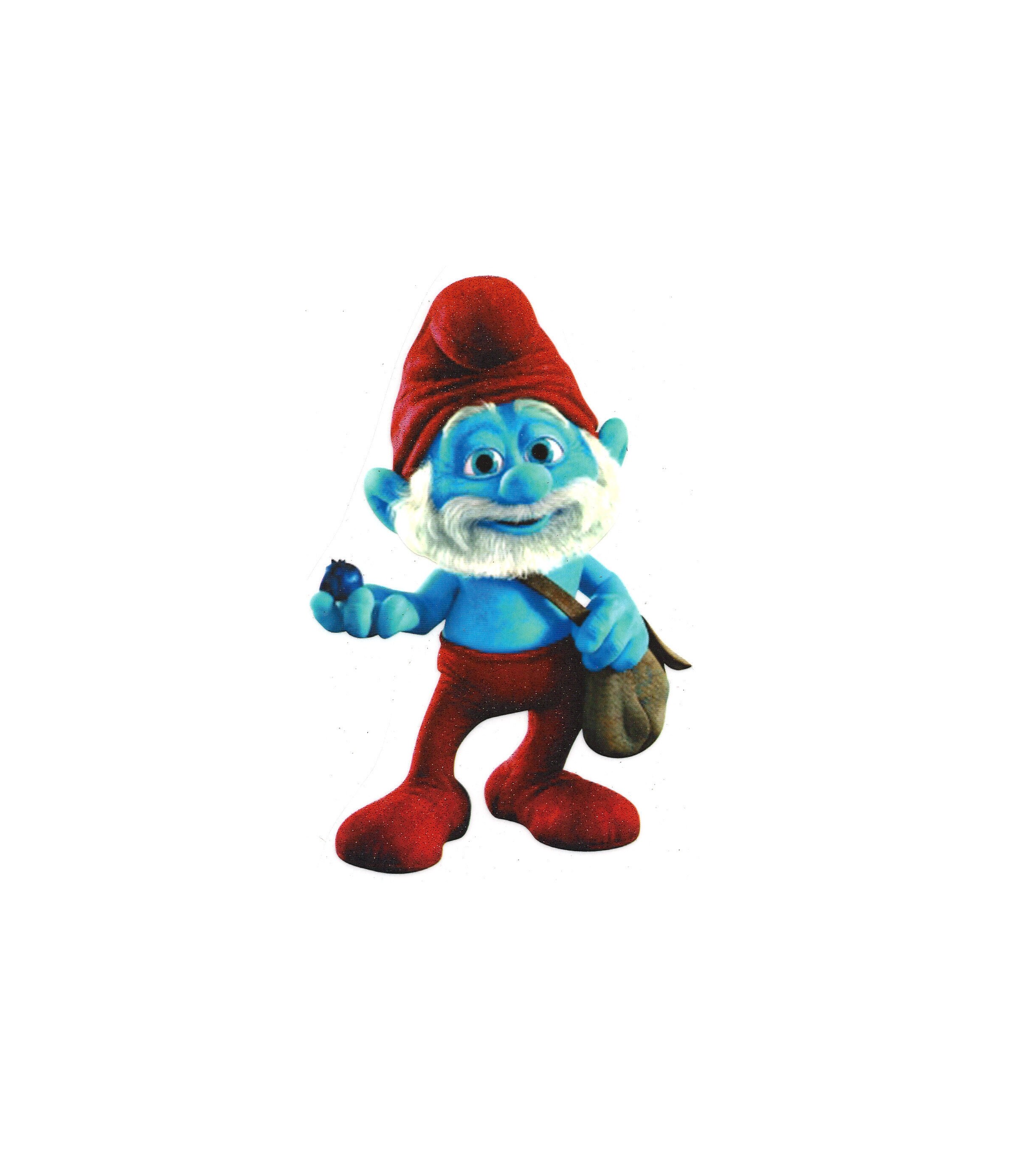 4x7 Papa Smurf Large Glitter IRON on 
