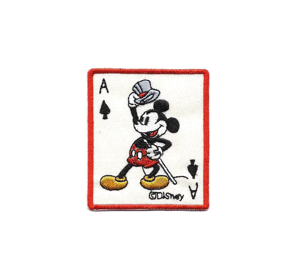 2 Love Mickey Mouse Square Black n White Iron On Sew On Patch 2.25" L x 2.25" W 