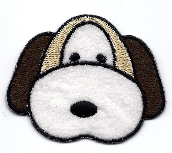 3X3/" BROWN PUPPY Dog EMBROIDER IRON ON SEW ON PATCH Christmas Santa hat present