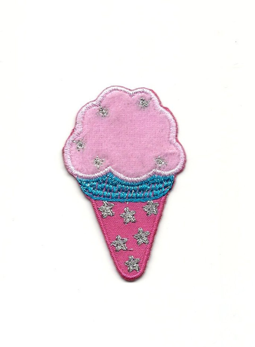 1.5x2.5 Ice Cream Cone IRON ON Patch Sew on Embroidered Dessert Sweets