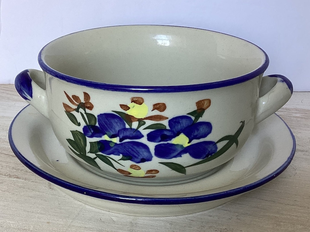 8 Vintage Floral Soup Bowls With Plates - Etsy