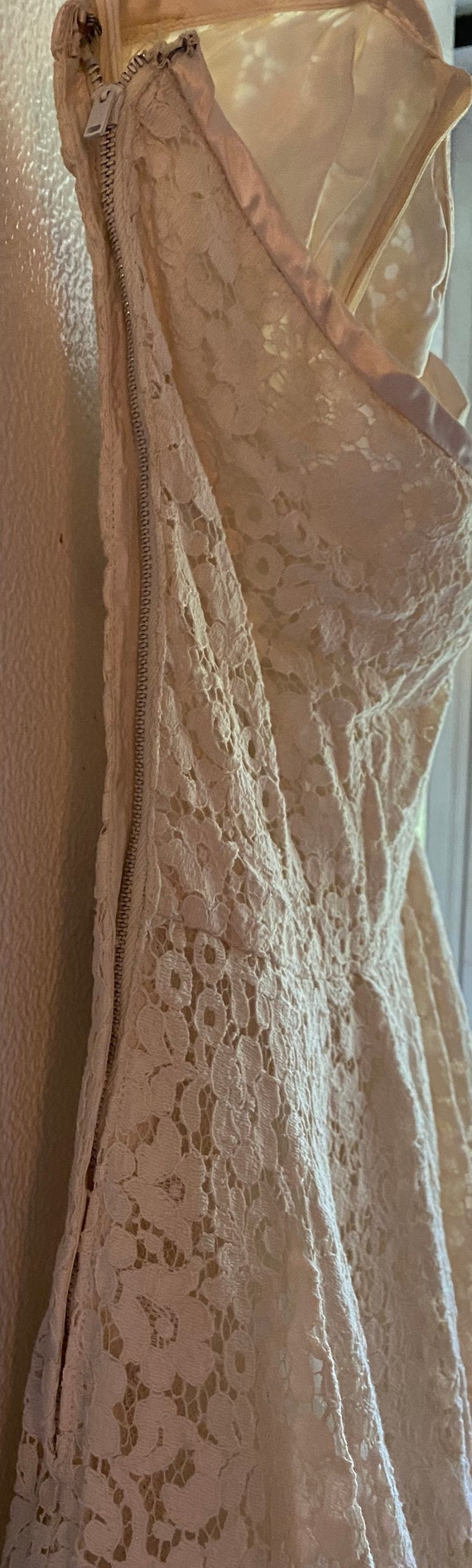 Vintage strapless handmade lace dress - image 5