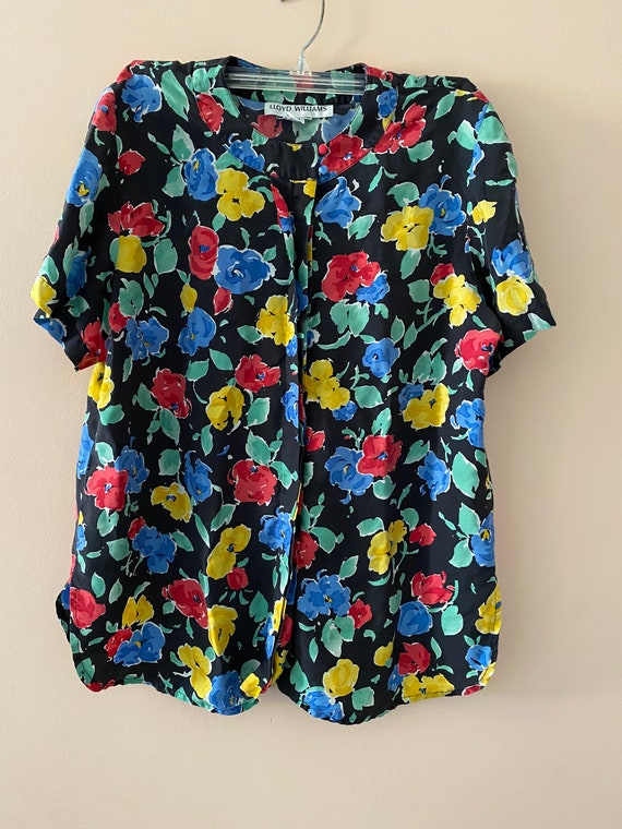 Vintage size 10 Lloyd Williams silk floral top