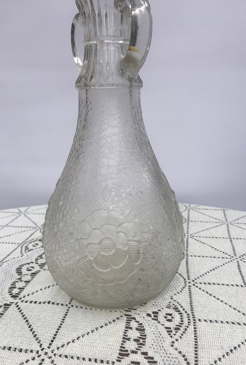 Vintage White House vinegar decanter with cabbage rose print Etsy