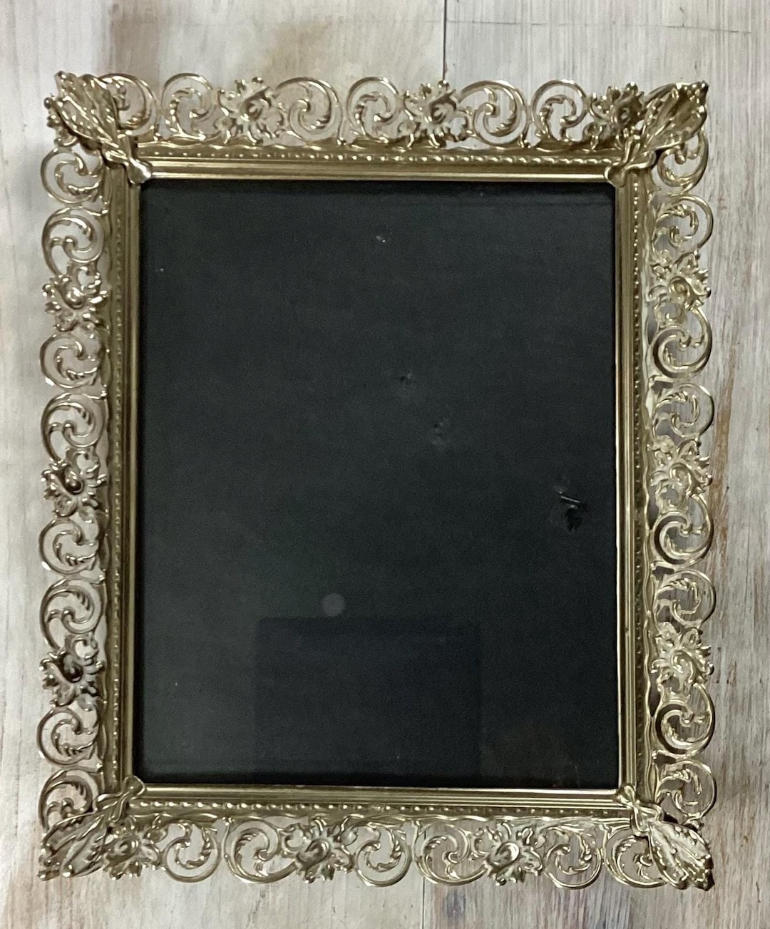 Vintage Ornate Gold and White Metal 8x10 Picture Frame - Etsy