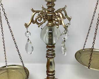 Vintage law of justice scale gold with crystal