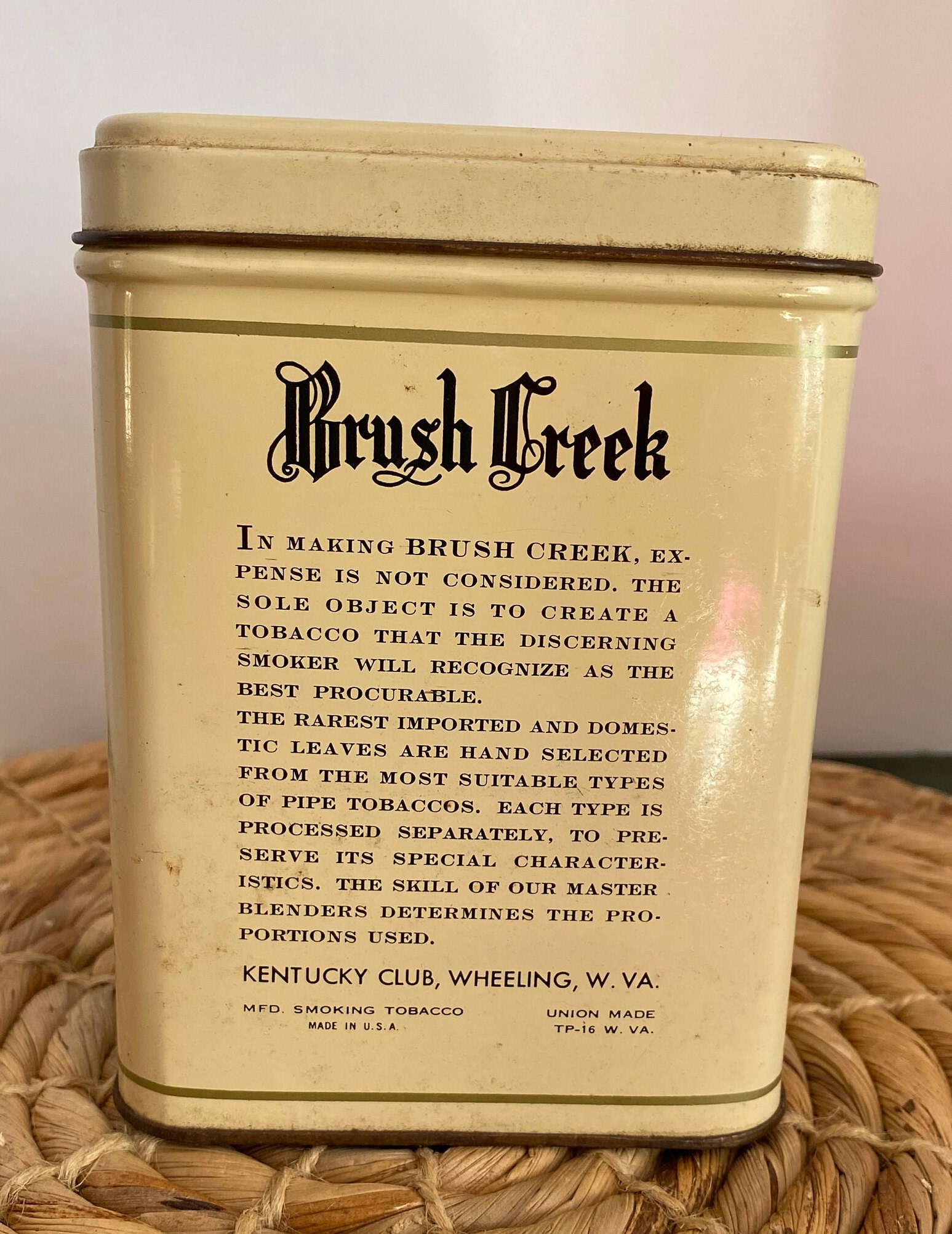 Vintage Brush Creek Smoking Mixture Tin