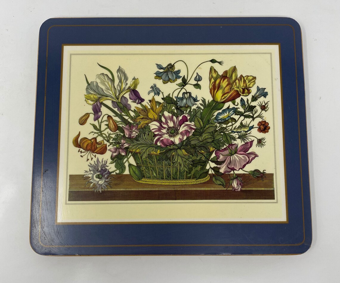 Vintage floral pimpernel trivet Etsy