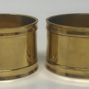 Vintage pair of oval brass napkin rings