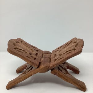 Vintage carved wooden book stand