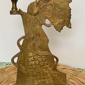 Vintage brass angel candle holder