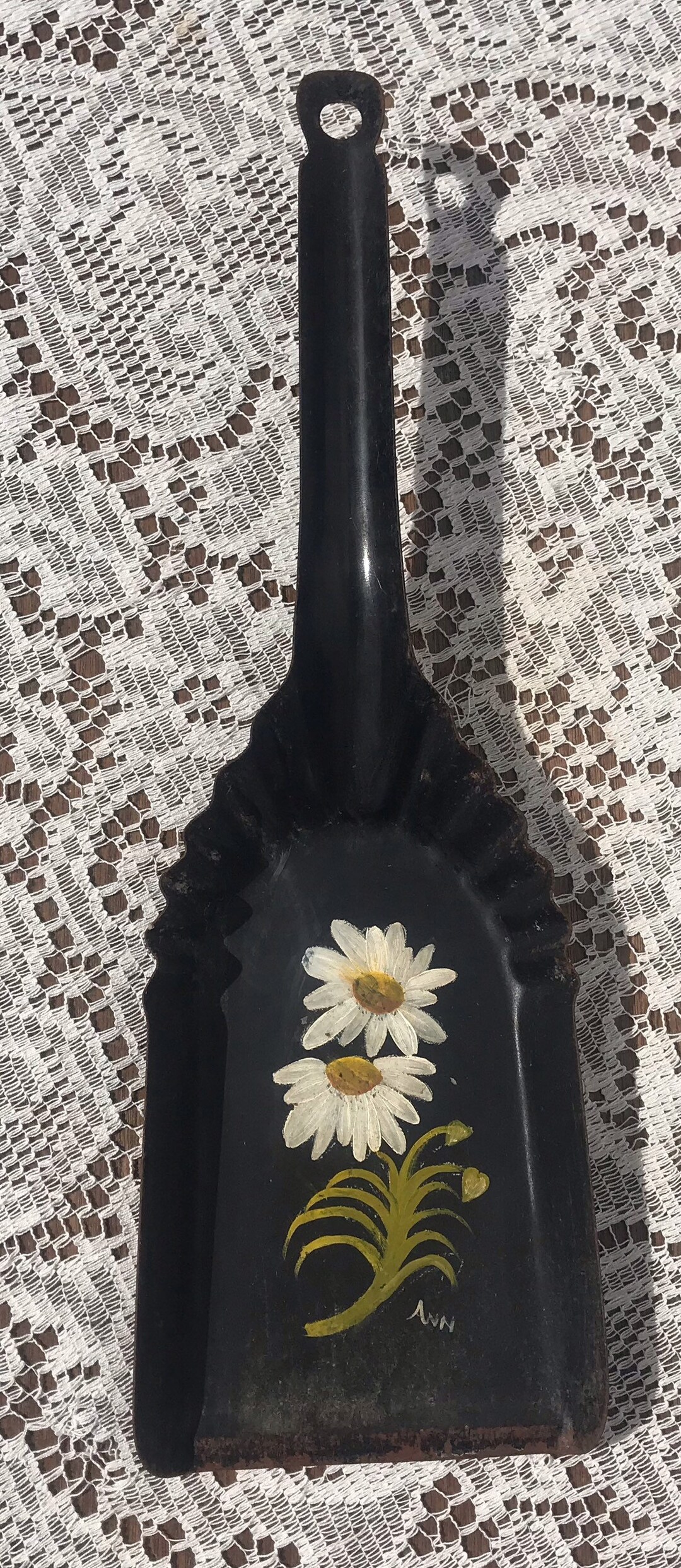 Vintage Ash/soot Scoop With Hand Painted Daisies and Mushrooms Etsy