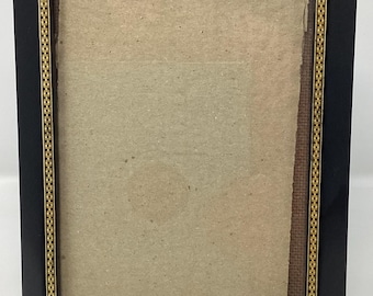 Vintage 5x7 black wood with checkerboard detail