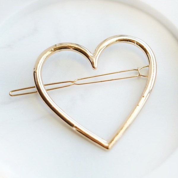 Heart Hair Clip, Metal Hair Clip, Minimalist Hair Clip, Minimalist Hair Accessory, Geometric Hair Clip, Hair Barrette, Heart Shape Hair Clip
