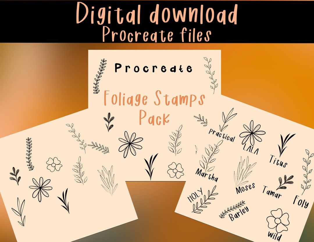 Procreate Foliage Stamp Brush Set (digital Download) - Etsy