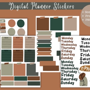 Digital Planner Stickers, Digital Stickers, Planner Stickers, Calendar Stickers, Everyday Stickers, GoodNotes Stickers, Procreate Stickers