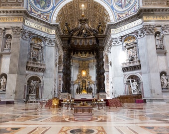 Papal Altar, St Peter's Basilica, Rome, Italy, Vatican, Catholic Art, Church Prints