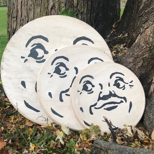 Vintage Man in the Moon Wood Sign | Woodland Moon Art | Cottagcore Moon | Moon Face | Rustic Sign | Farmhouse | Fall Decor | Housewarming